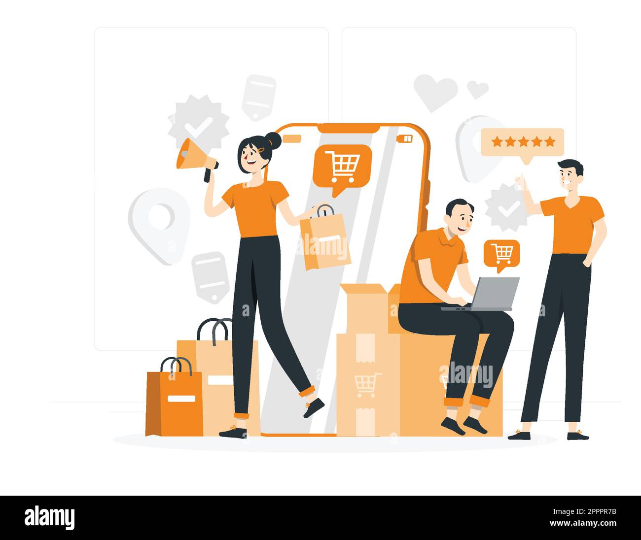 Online marketing strategy flat design Stock Vector Image & Art - Alamy