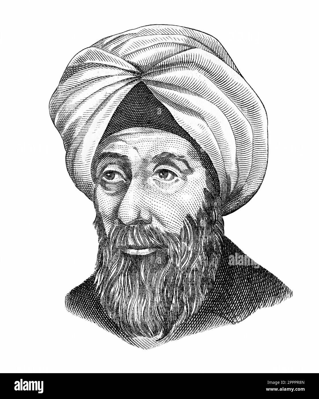 Arab scientist Alhazen (Hasan Ibn al-Haytham) (965-1040) portrait from ...