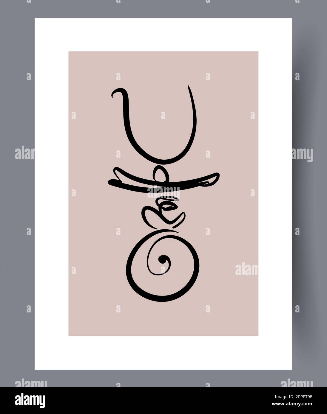 Minimalistic hand drawn printable wall art Stock Vector