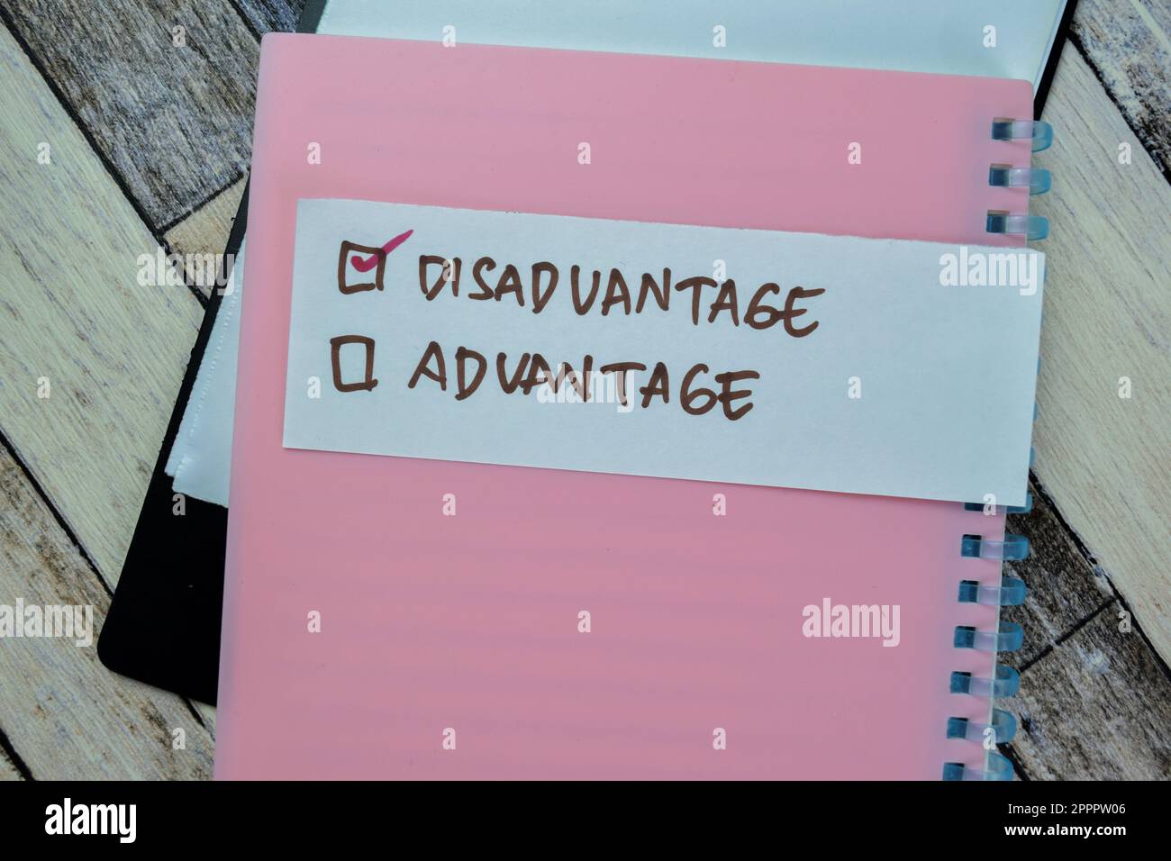 Advantage disadvantage comparison solution hi-res stock photography and