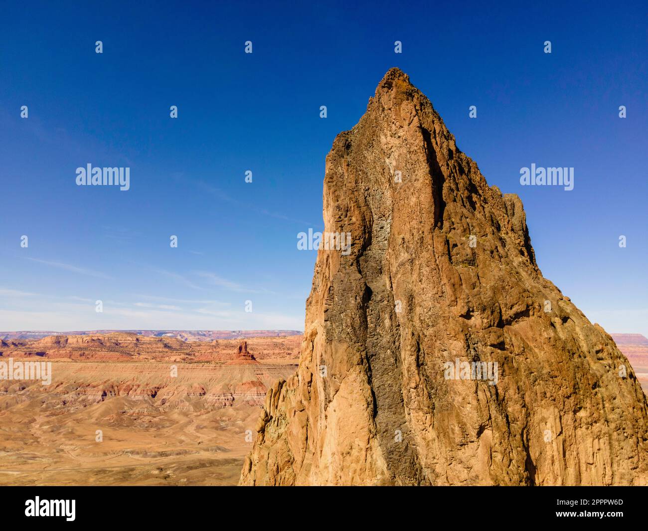 Aerial photograph of Agathla, a volcanic plug near Oljato, Navajo ...
