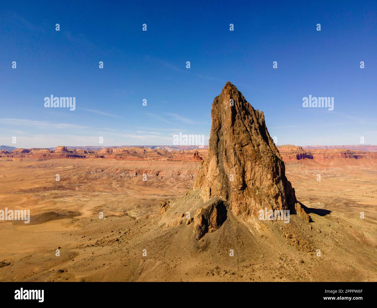Aerial photograph of Agathla, a volcanic plug near Oljato, Navajo ...