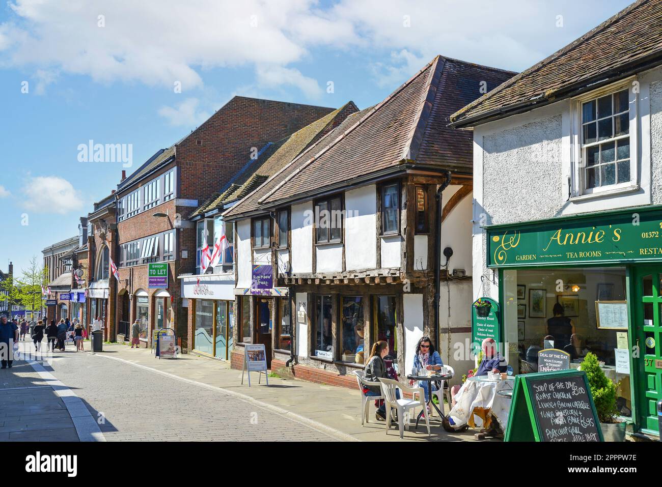 Pedestrianised High Street, Leatherhead, Surrey, England, United