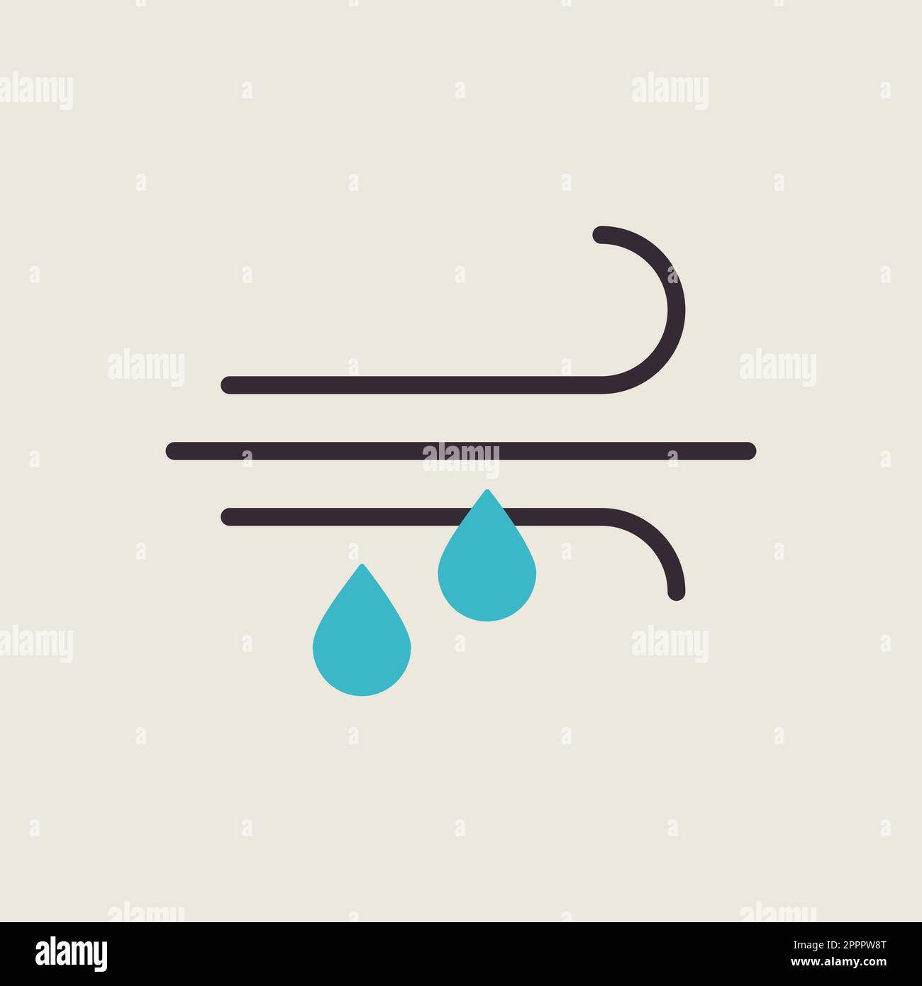 Wind rain vector flat icon. Weather sign Stock Vector Image & Art - Alamy