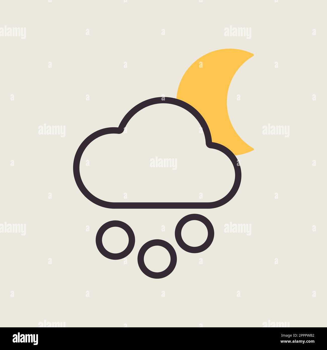Moon cloud snow grain vector icon. Weather sign Stock Vector Image ...