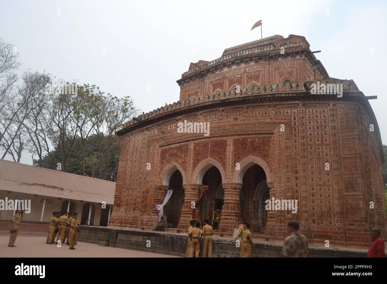 Photographs of Kantajew Temple at Dinajpur in Bangladesh. This ancient temple is a religious edifice belonging to the 18th century. Stock Photo