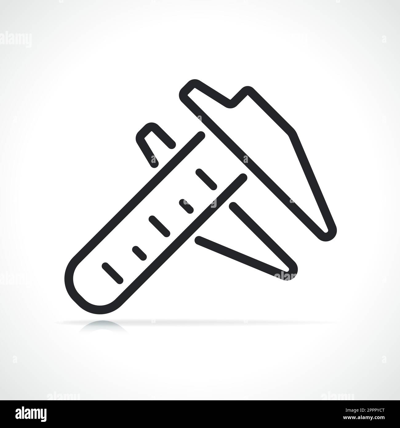 vernier caliper thin line icon Stock Vector