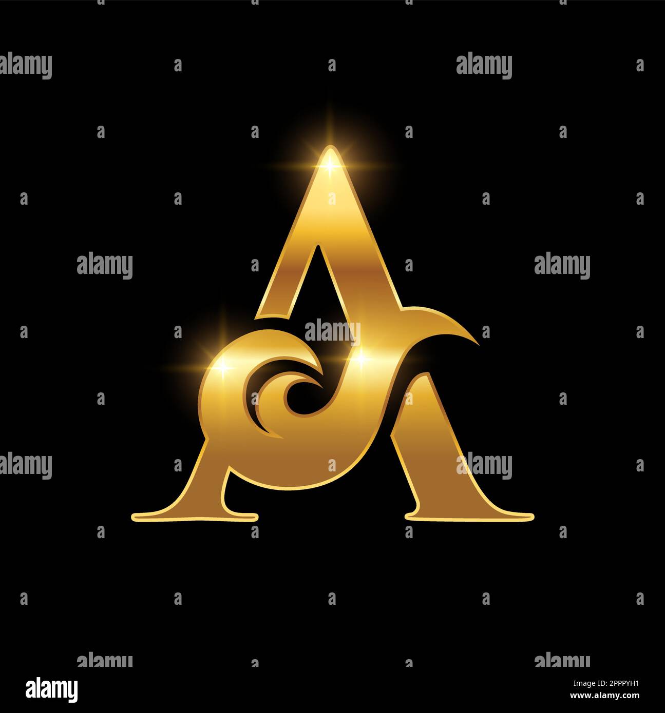 Golden Luxury Logo Monogram Initial Letter A Stock Vector Image & Art ...