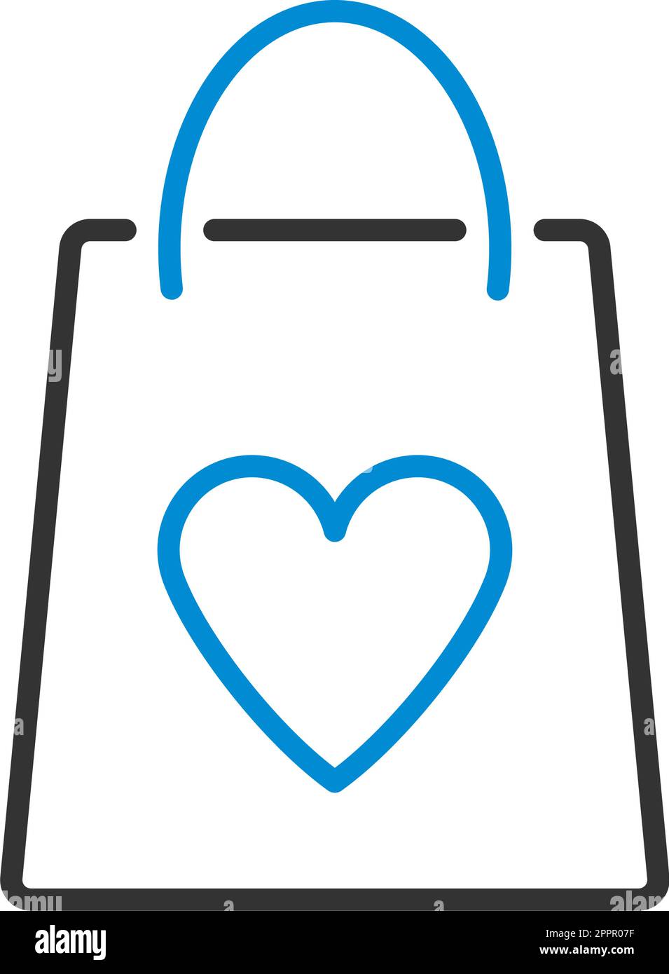 Shopping Bag With Heart Icon Stock Vector Image & Art - Alamy