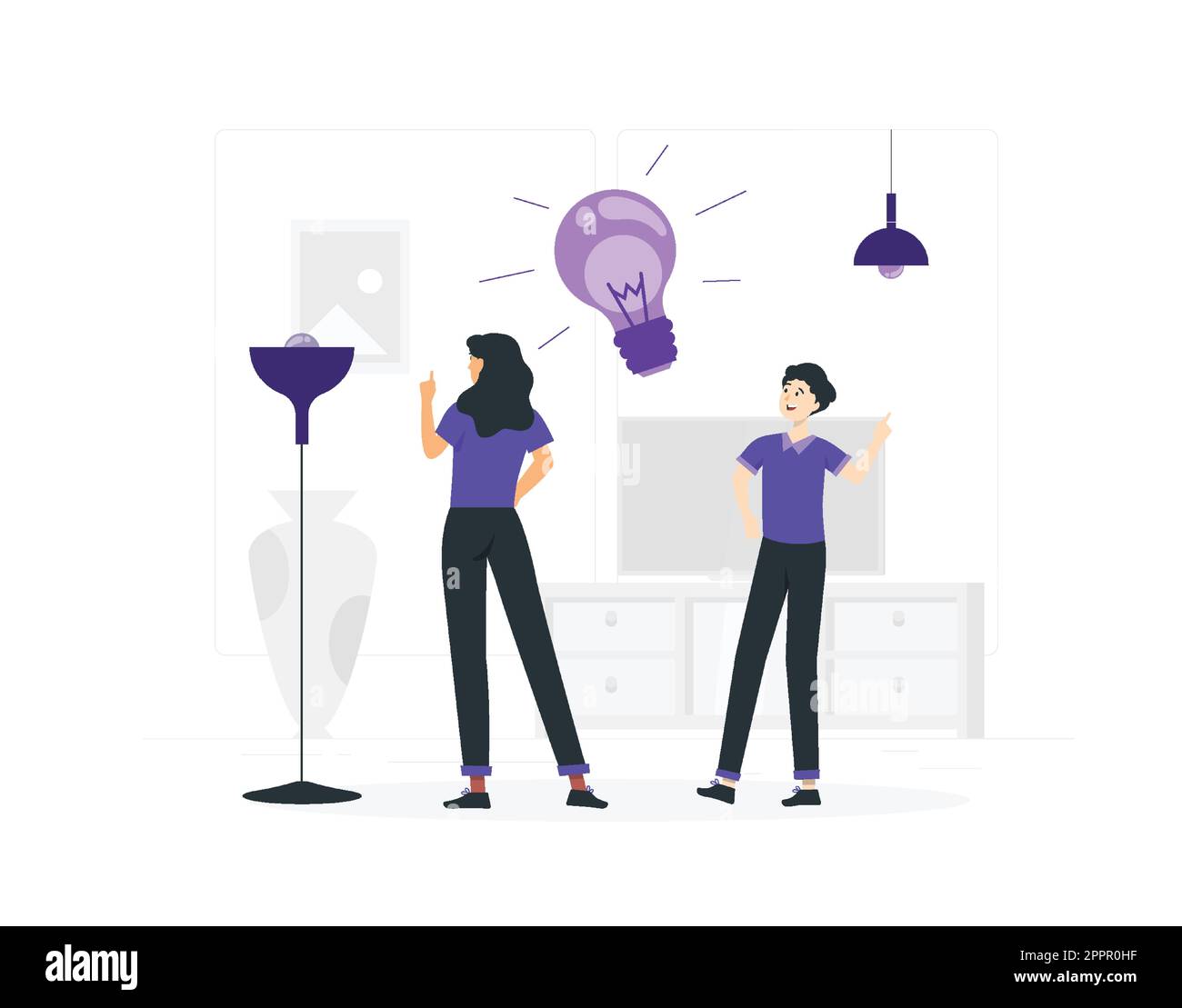 Employee with creative idea in light bulb Stock Vector Image & Art - Alamy