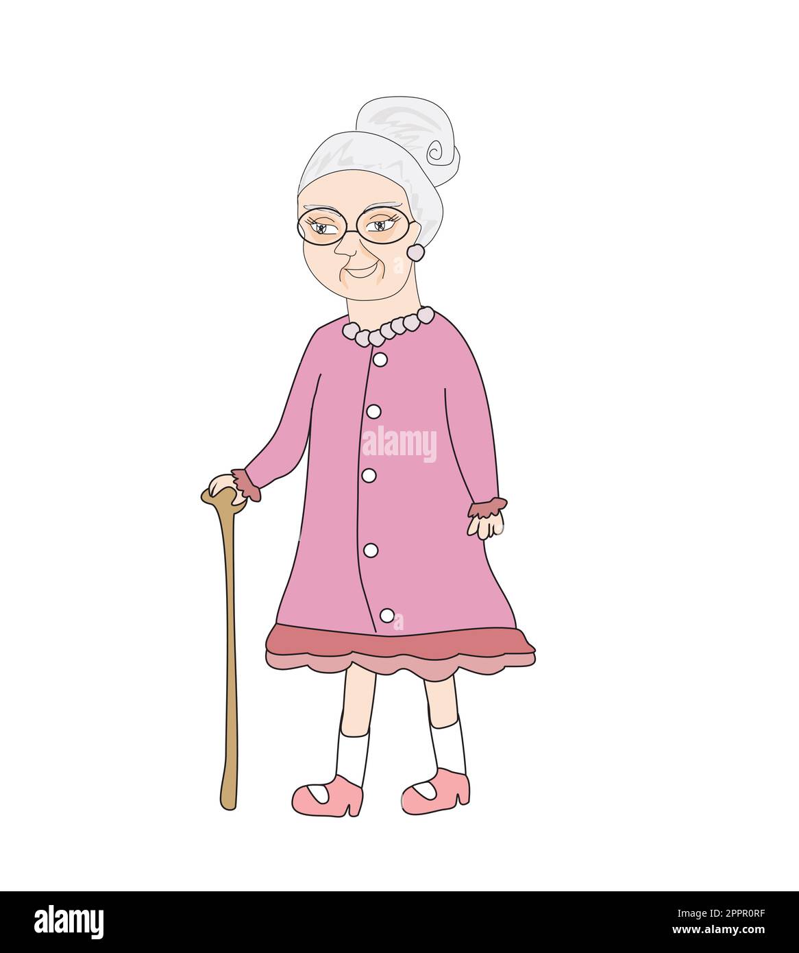 old lady - Vector illustration Stock Vector Image & Art - Alamy