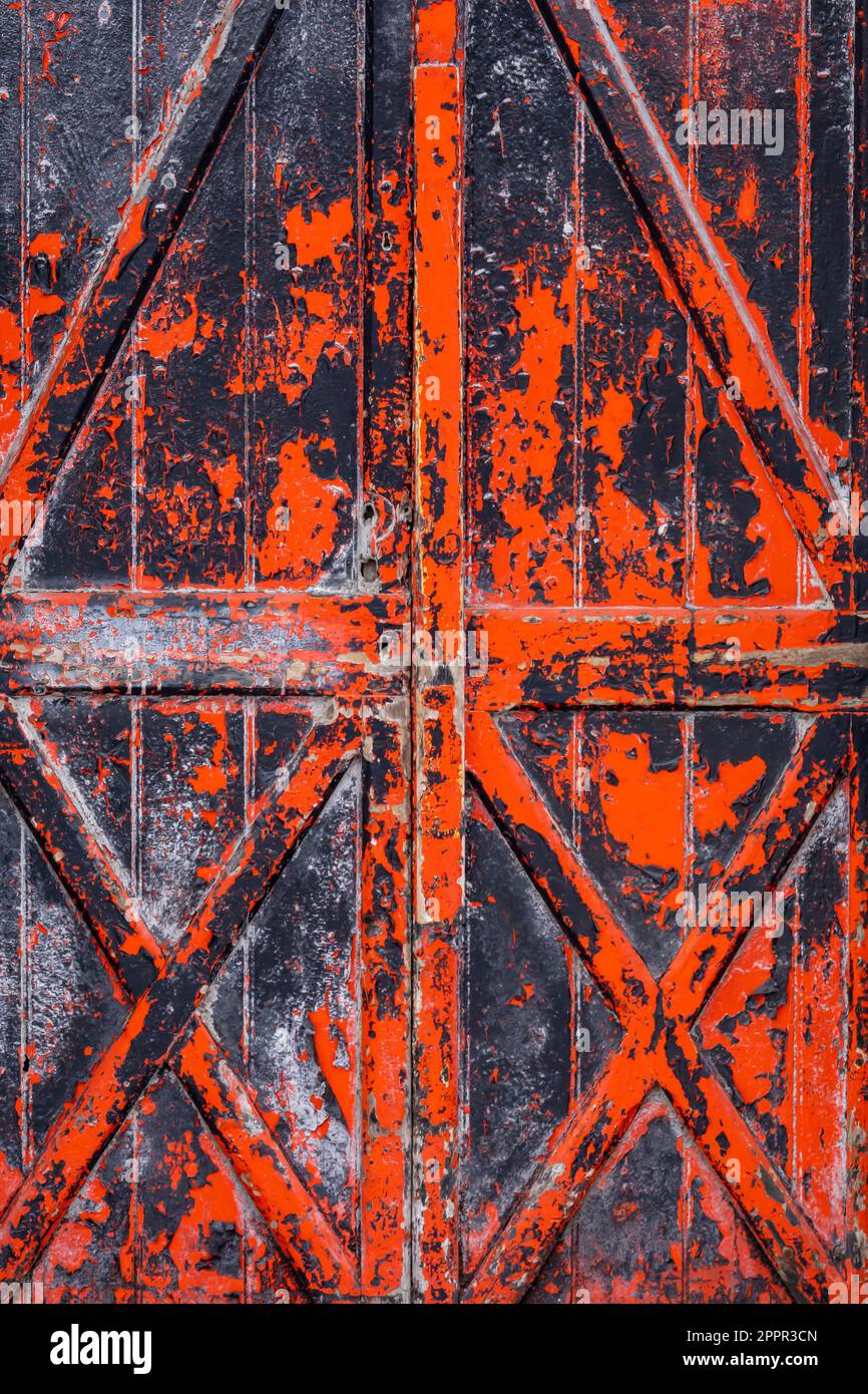 Door detail of old grain elevator in Stanwood, Michigan, USA, now along the White Pine Trail State Park [No property release; editorial licensing only Stock Photo