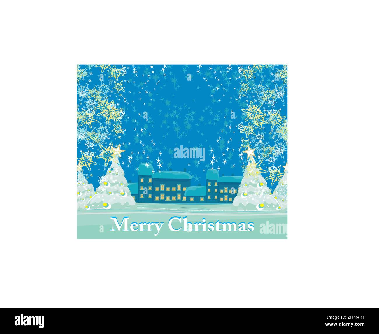 Christmas night in the village card Stock Vector Image & Art - Alamy