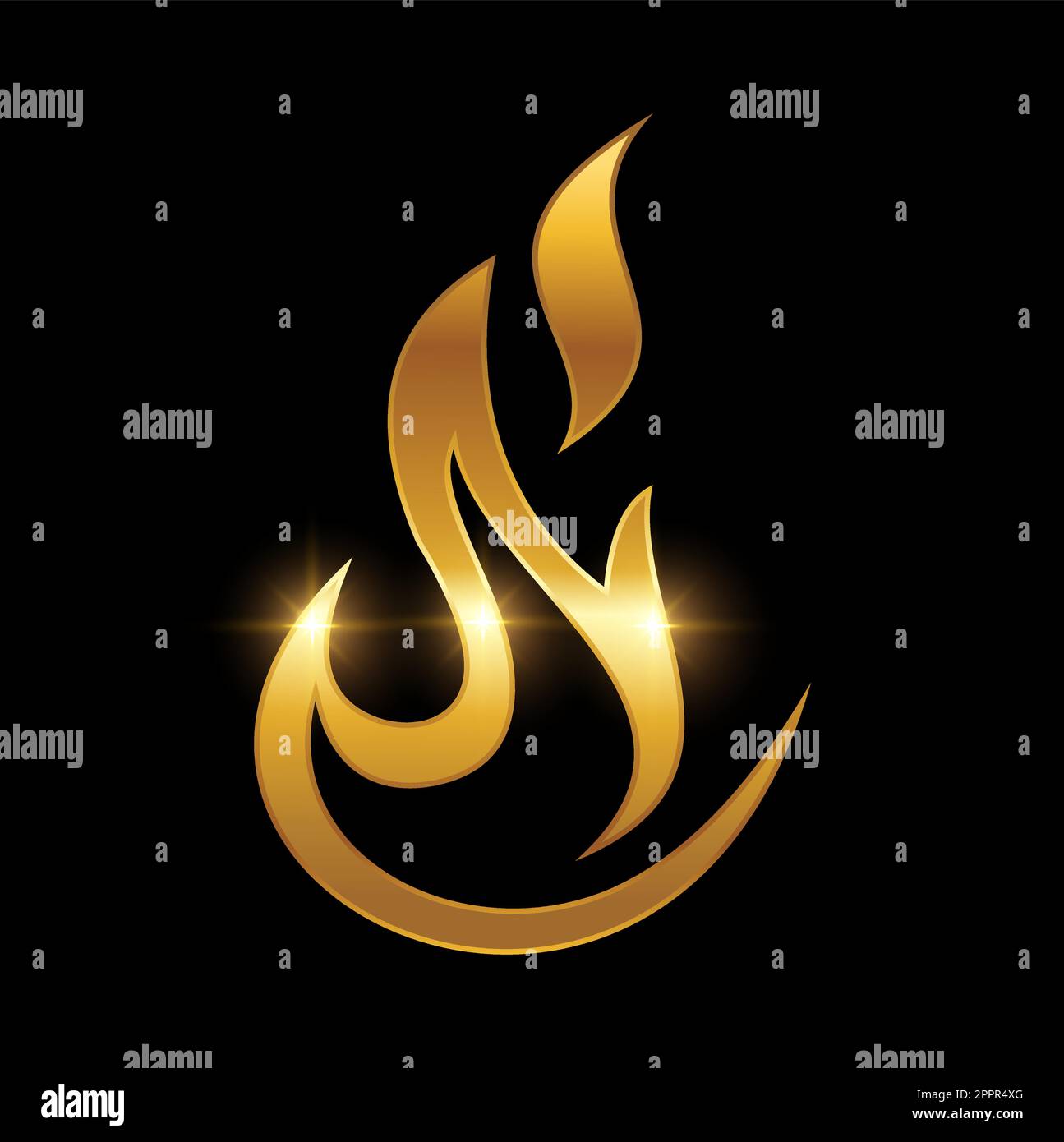 Golden Fire Flame Symbol Logo Sign Stock Vector Image & Art - Alamy