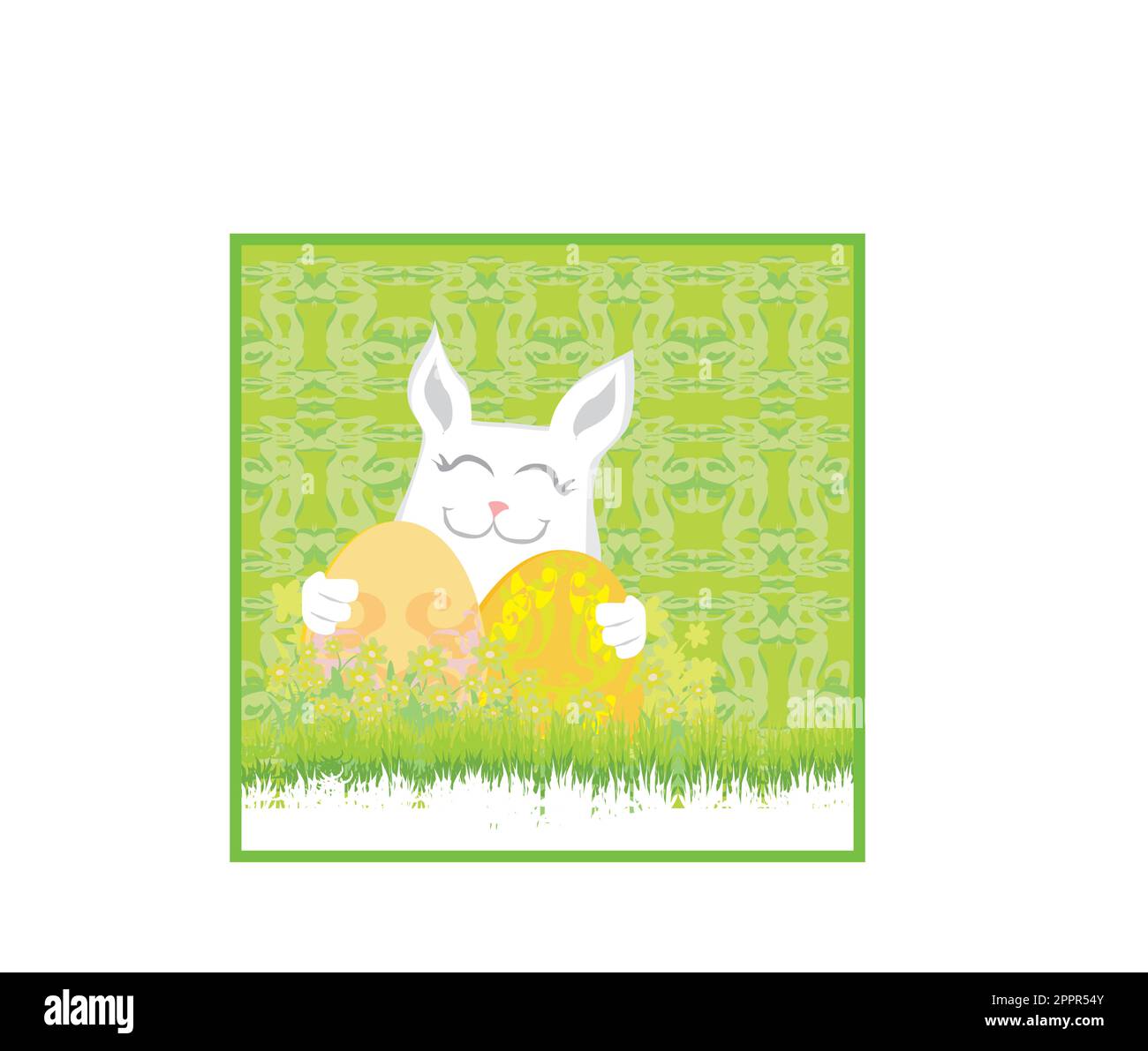 Illustration of happy Easter bunny carrying egg Stock Vector Image ...
