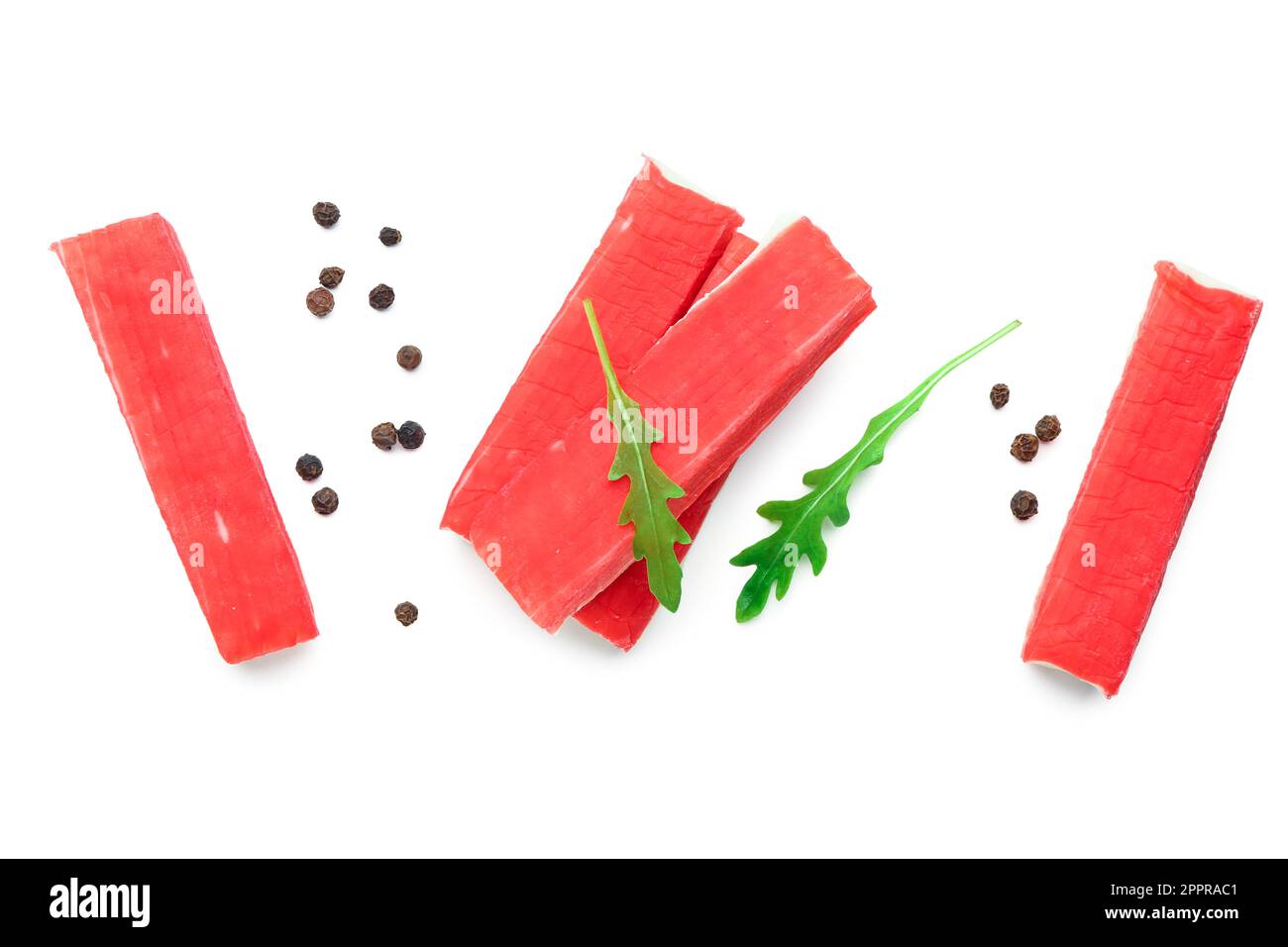 Tasty crab sticks isolated on white background Stock Photo Alamy