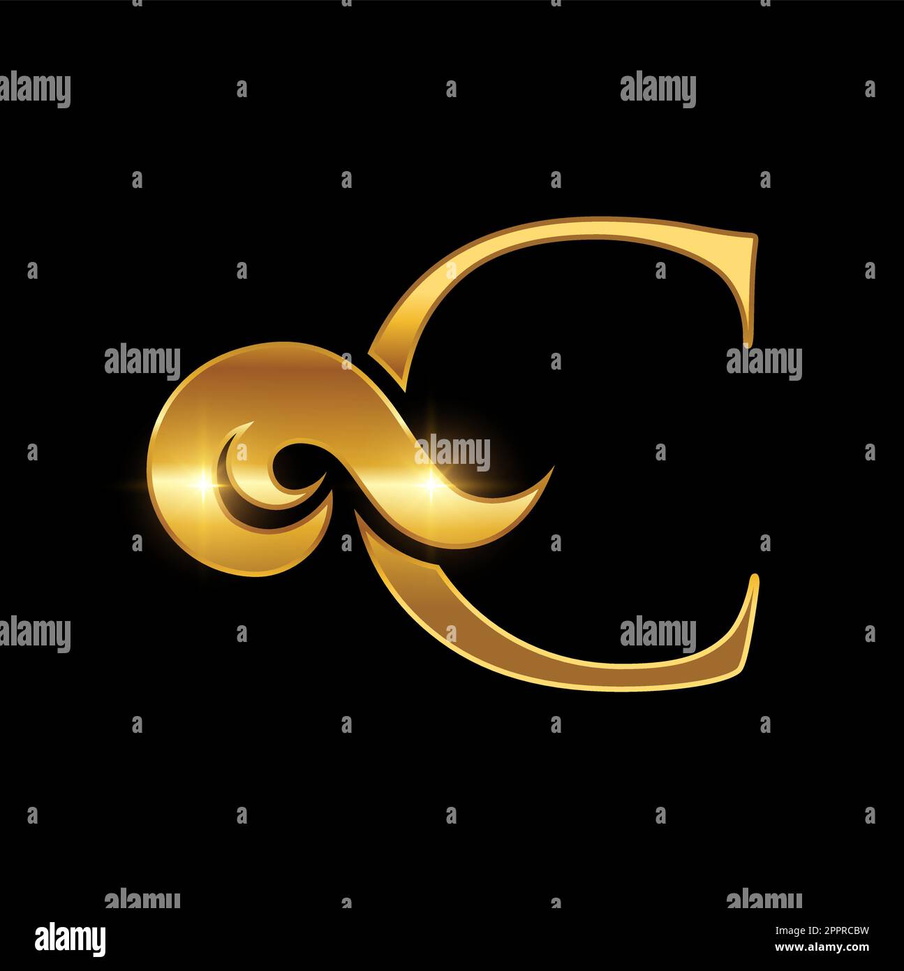 Gold luxury initial letter hi-res stock photography and images - Alamy