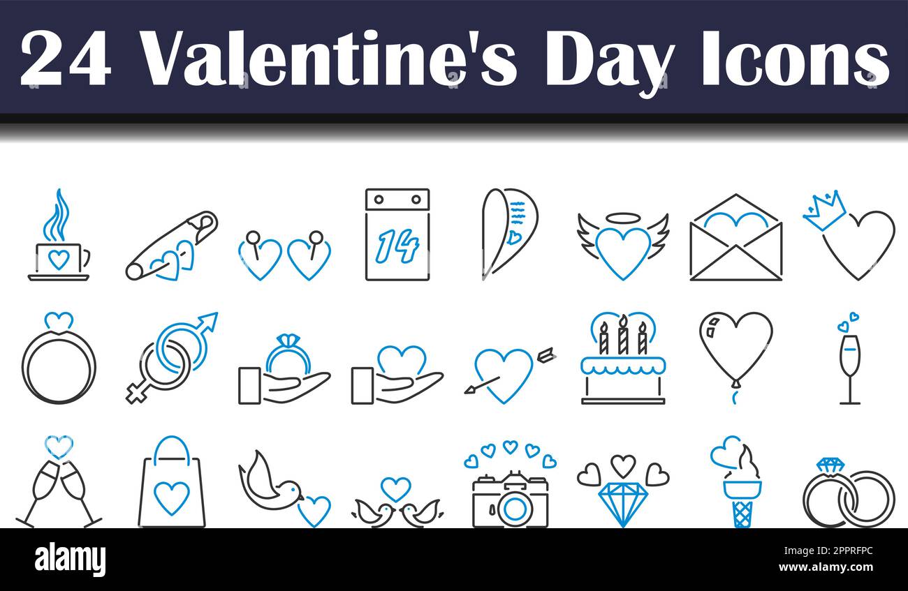 Valentine's Day Icon Set Stock Vector Image & Art - Alamy