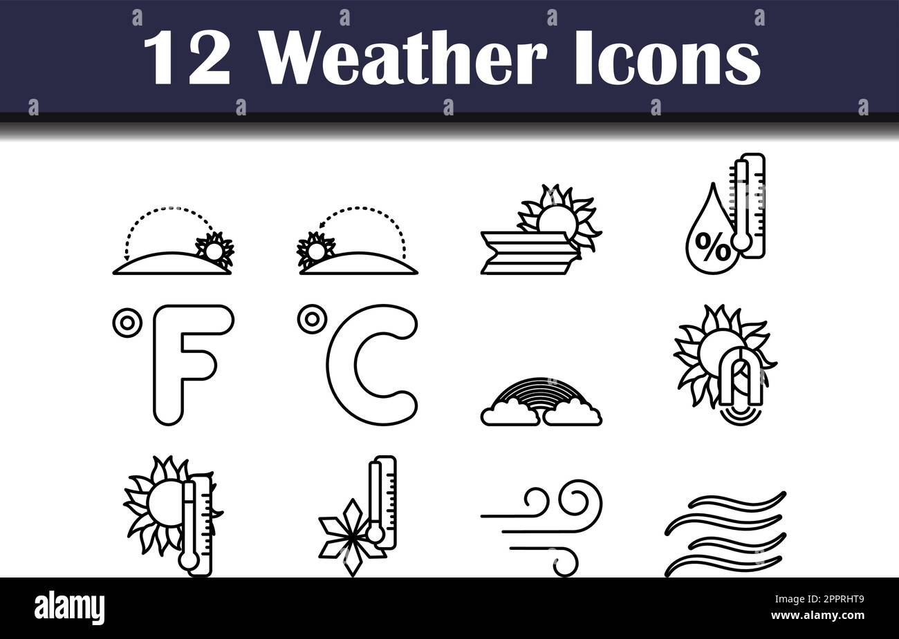 Weather Icon Set Stock Vector Image & Art - Alamy