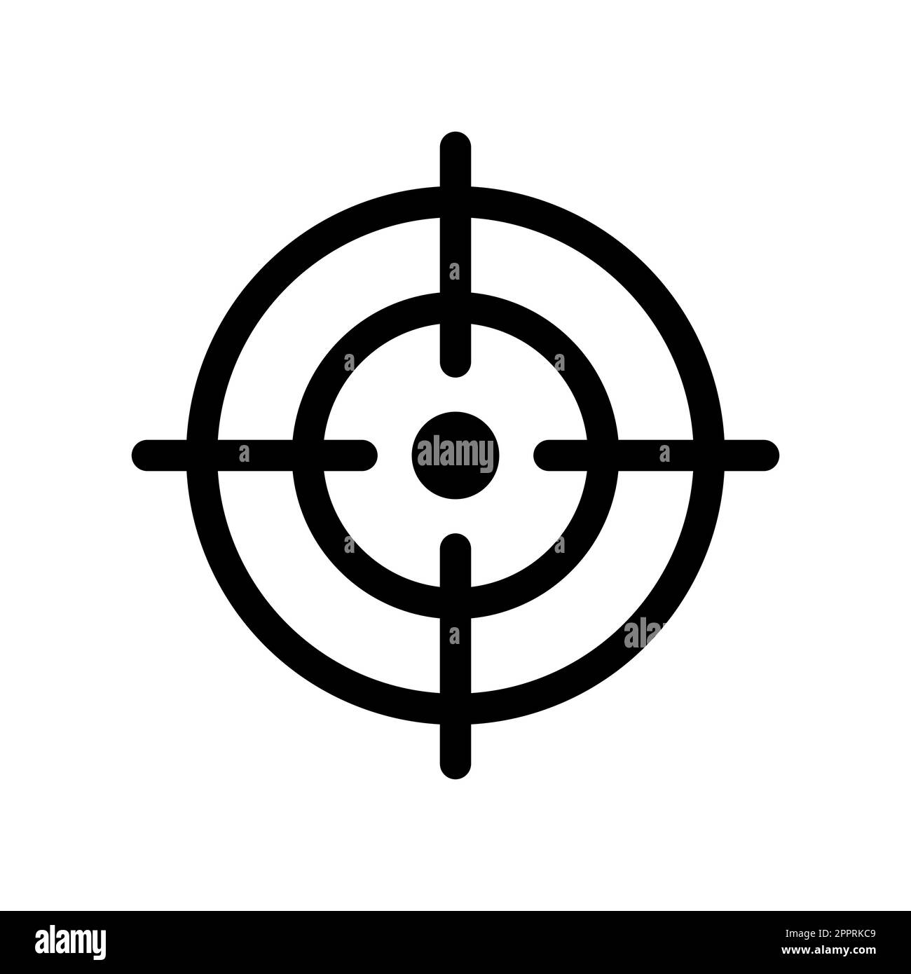 Target black vector icon on white background Stock Vector