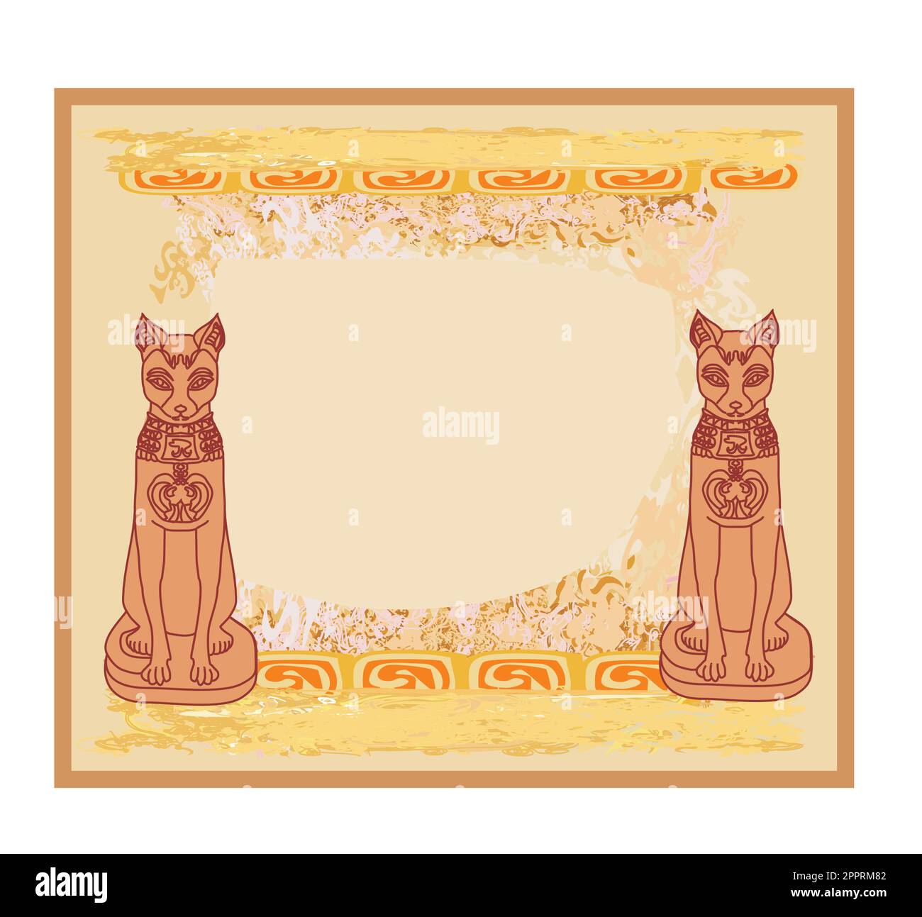 Stylized Egyptian cats Stock Vector