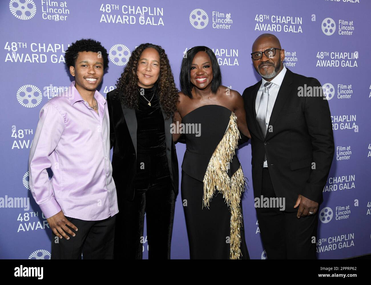 Cassius Bythewood, left, Gina Prince-Bythewood, Viola Davis, Julius