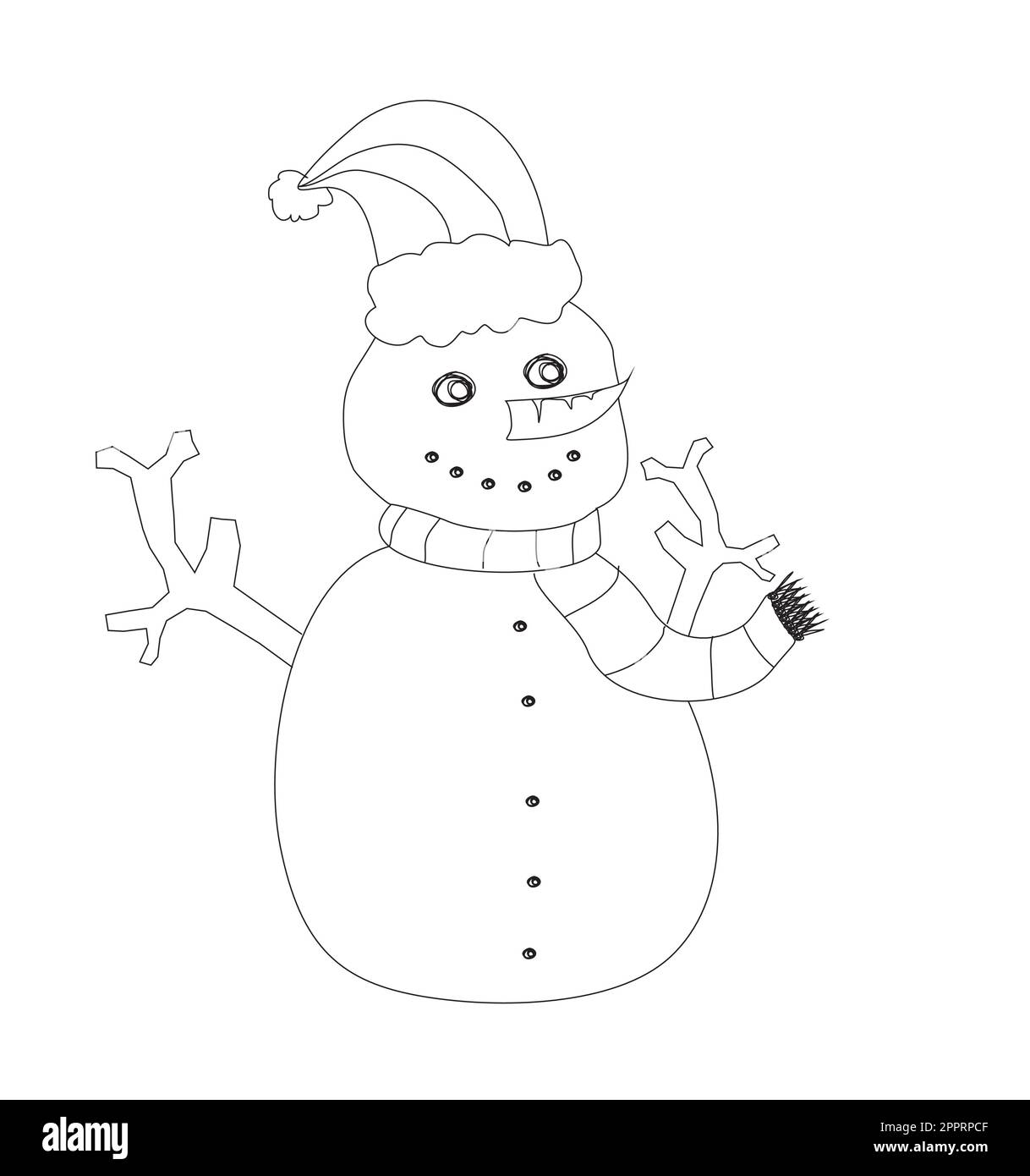 hand drawn snowman Stock Vector