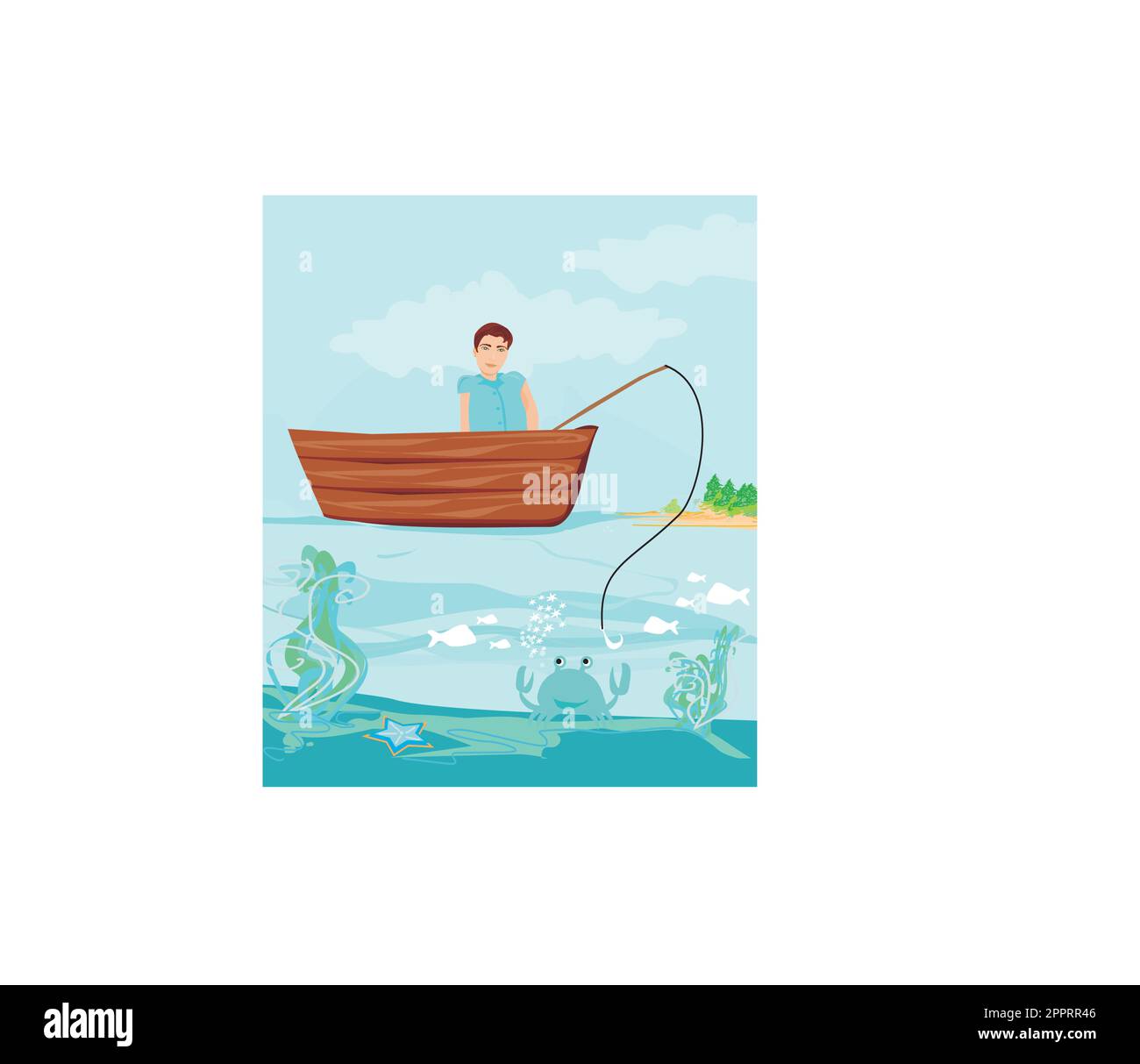 Fisherman catching the fish Stock Vector Image & Art Alamy