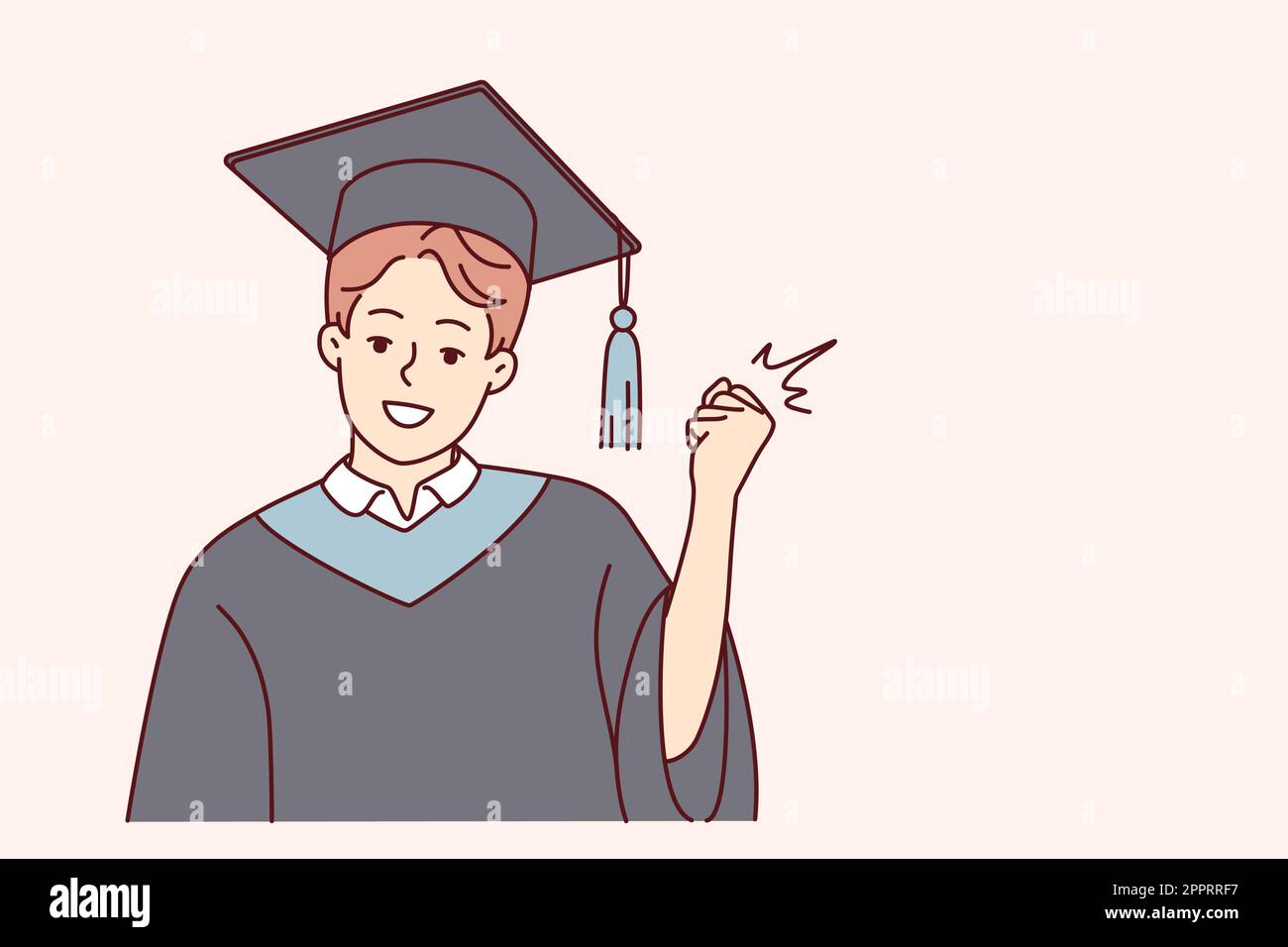 Smiling guy excited with successful graduation Stock Vector