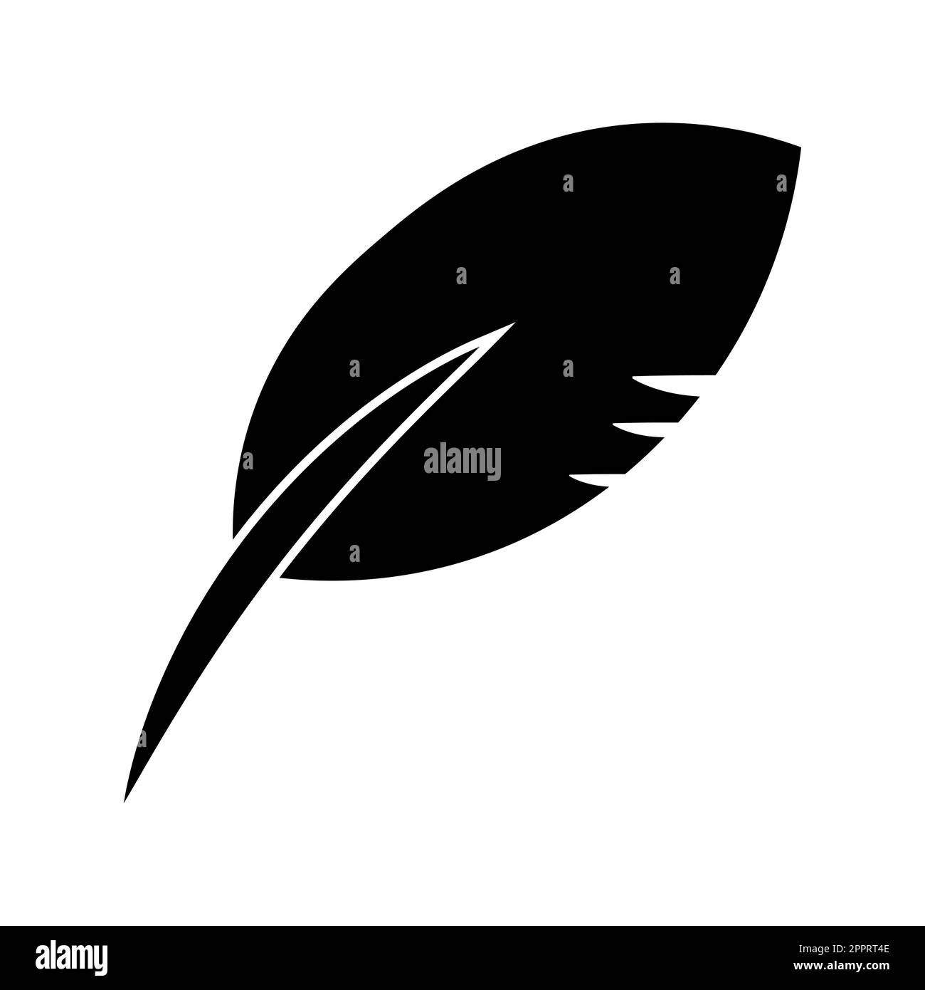 Feather black vector icon on white background Stock Vector Image & Art ...