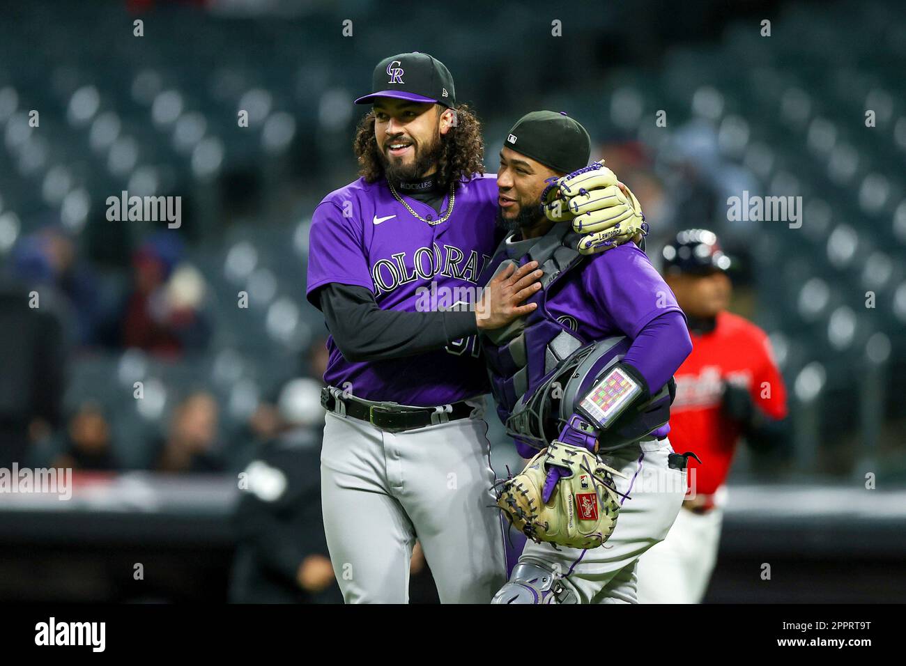 Colorado Rockies first baseman Mike Moustakas celebrates after