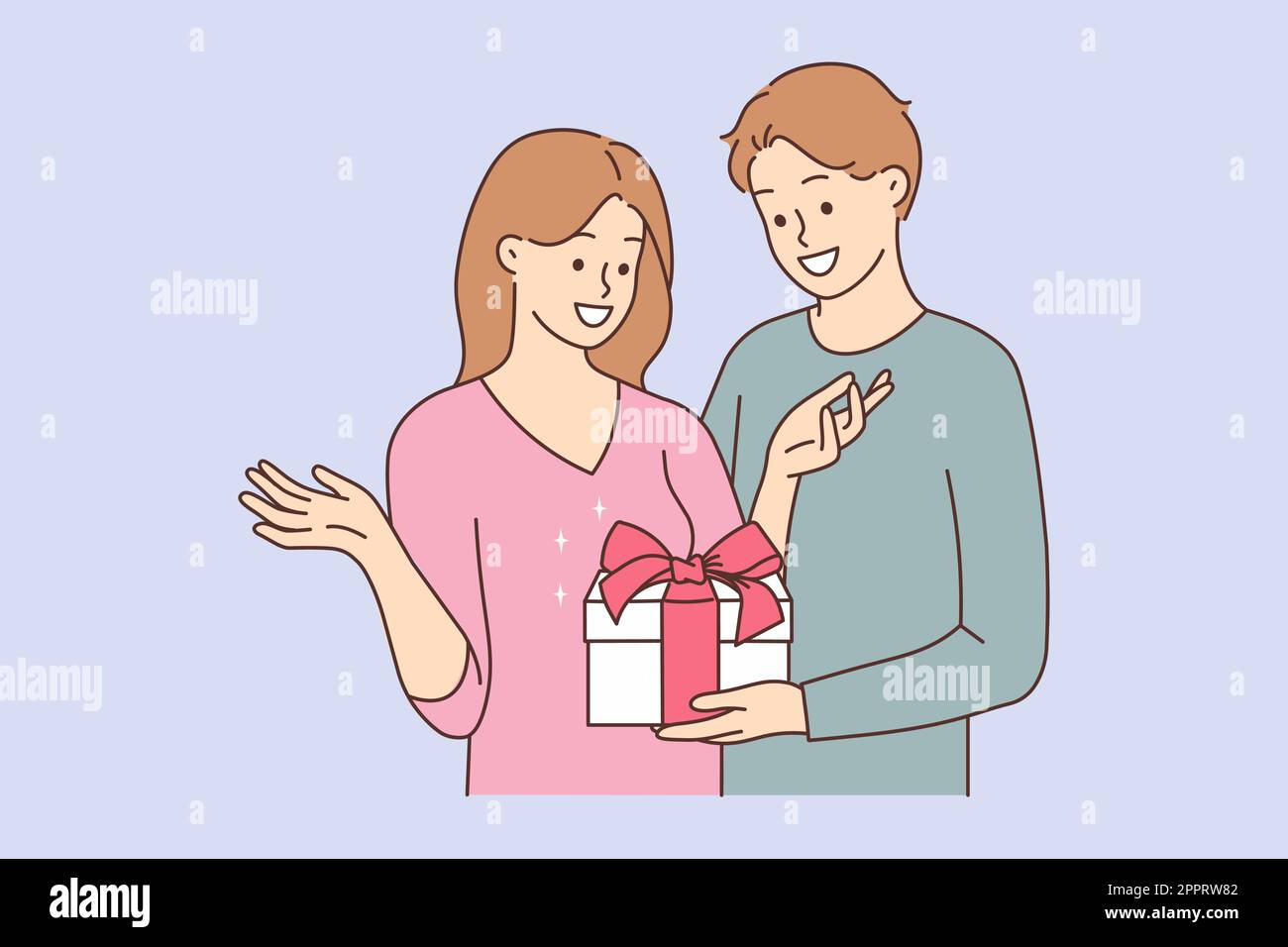 Loving man greeting woman Stock Vector Images - Alamy