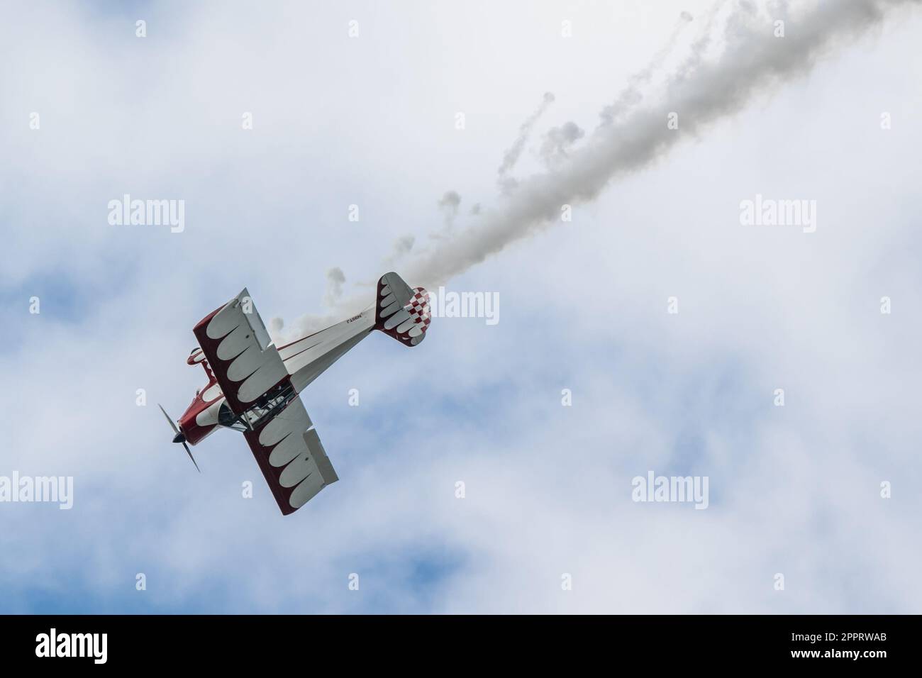A Waco Taperwing, piloted by retired Kentucky Air National Guard pilot