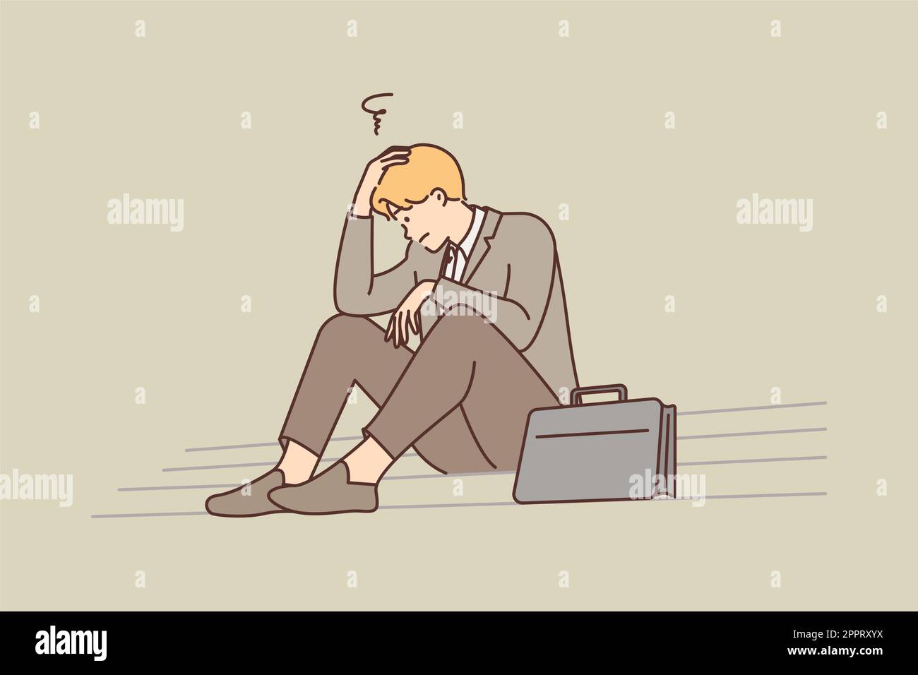 Unhappy businessman frustrated with failure Stock Vector