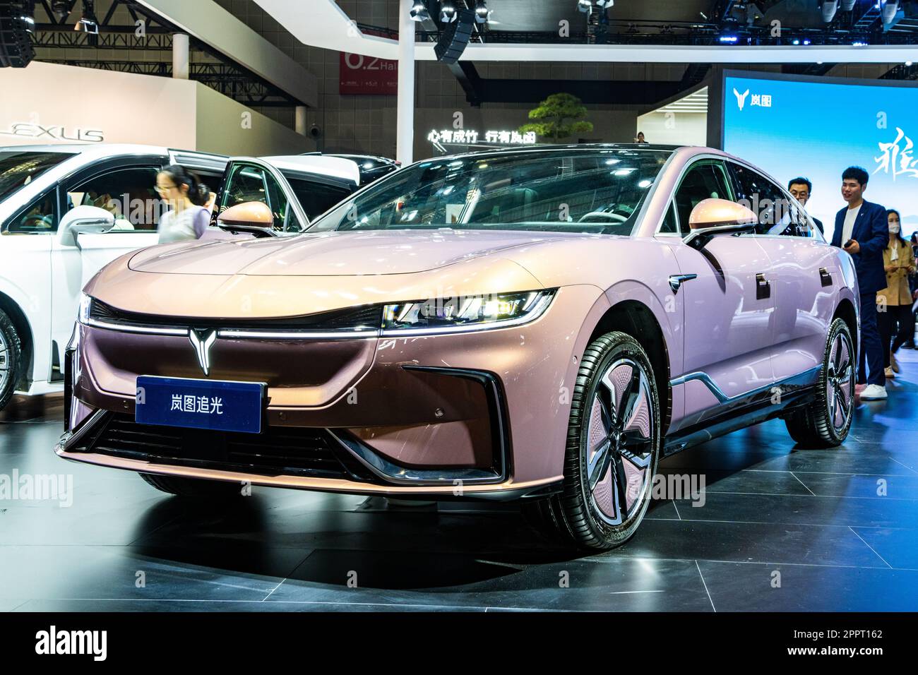 Voyah Zhuiguang EV sedan from Dongfeng on display at the 2023 Shanghai ...