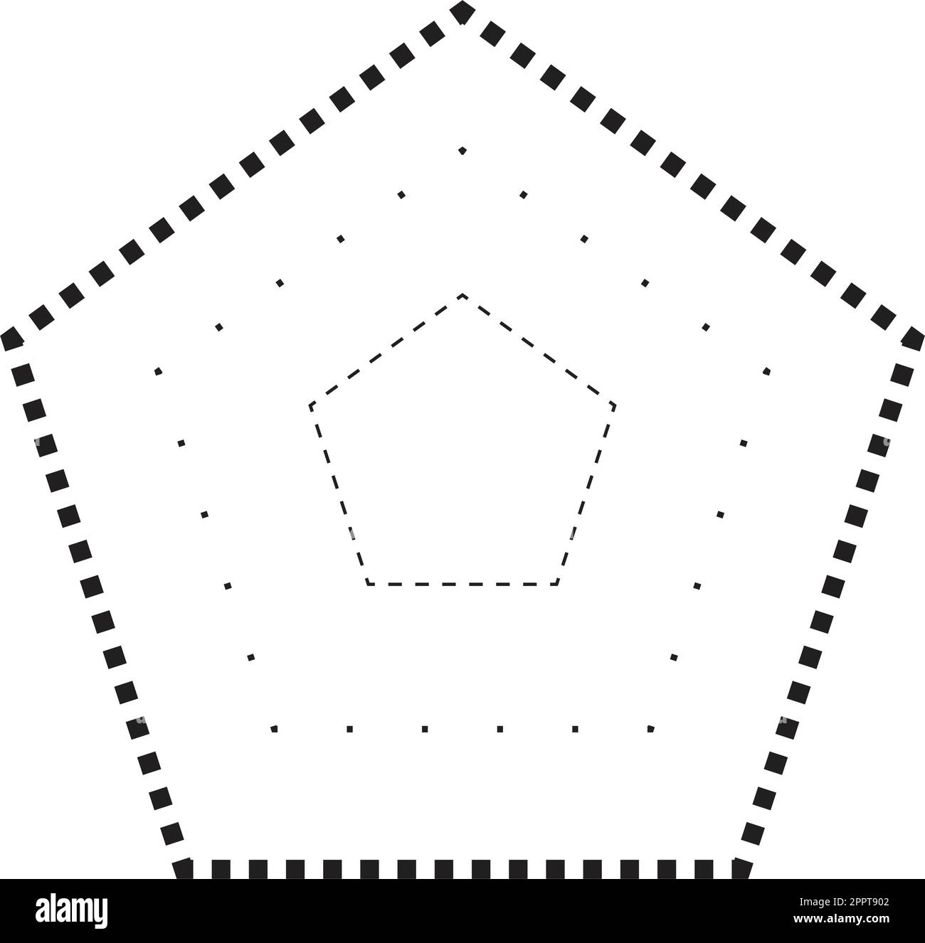 Tracing pentagon shape symbol, dashed and dotted broken line element