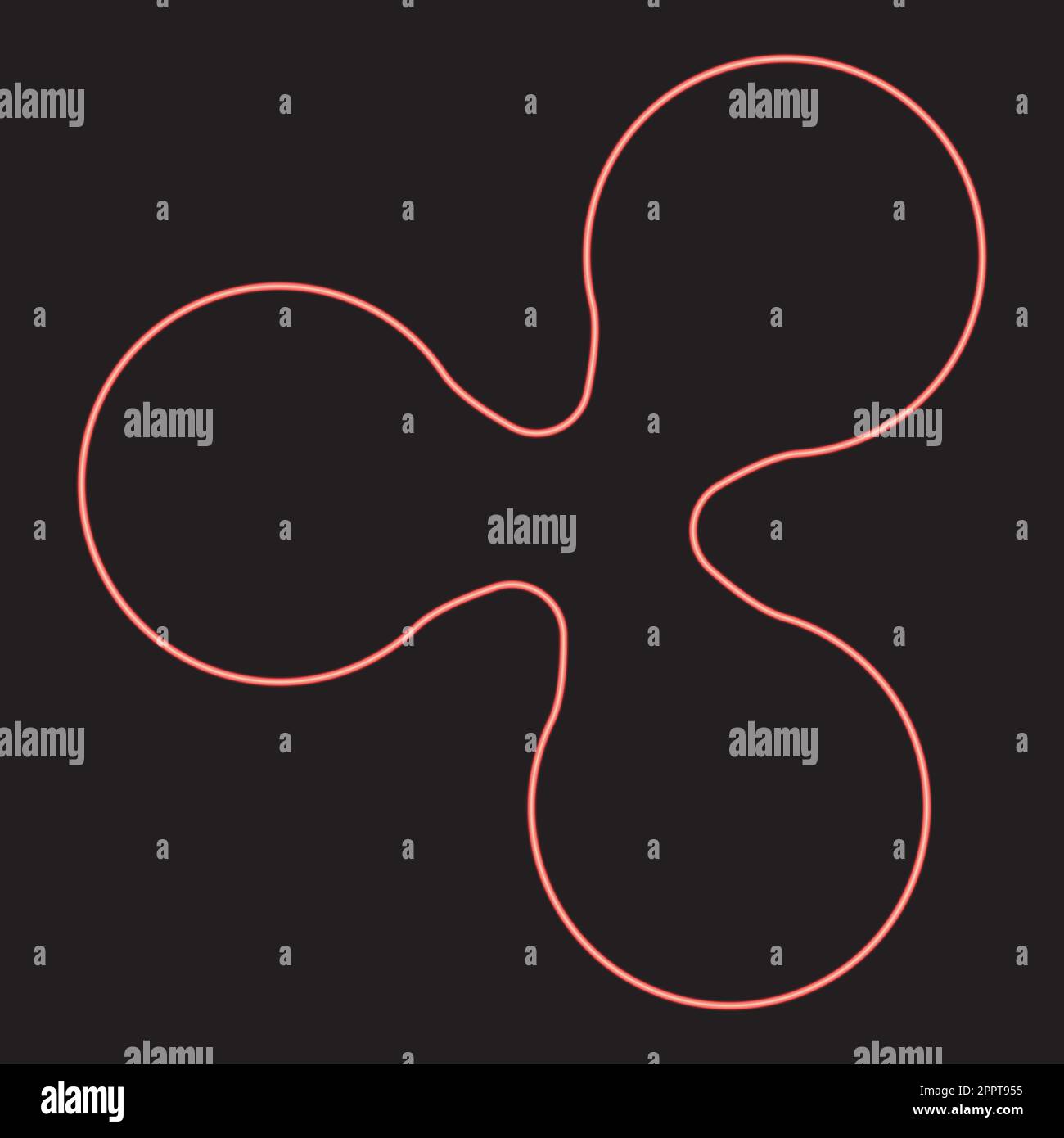 Neon ripple red color vector illustration image flat style Stock Vector