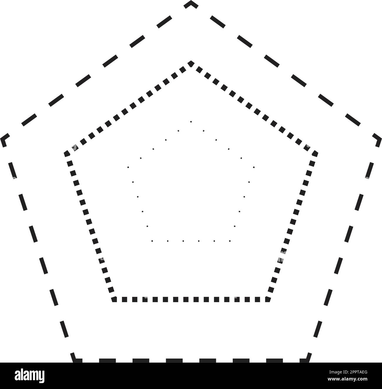Tracing pentagon shape symbol, dashed and dotted broken line element