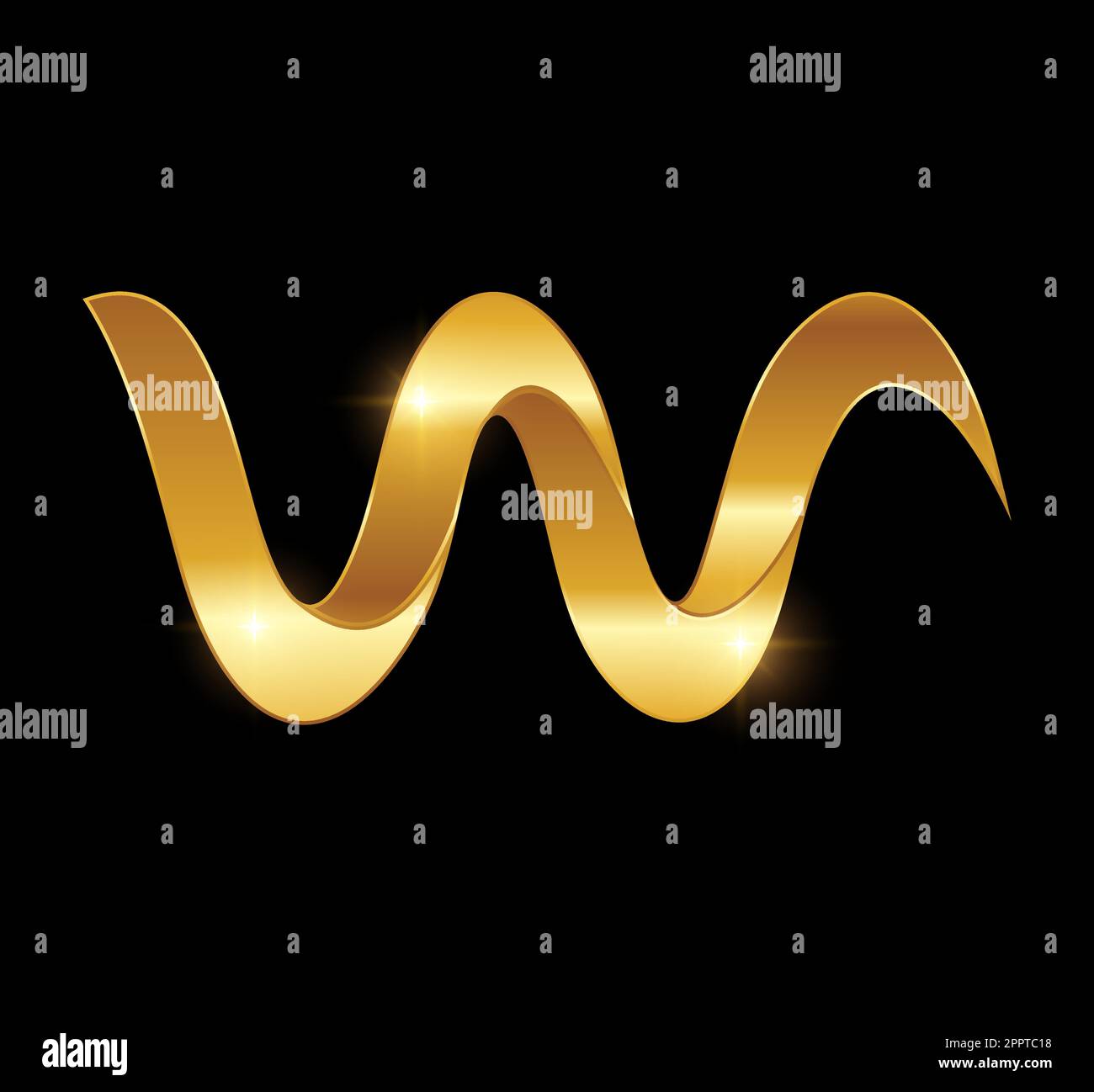 Golden Wave Monogram Logo Letter W Stock Vector Image & Art - Alamy