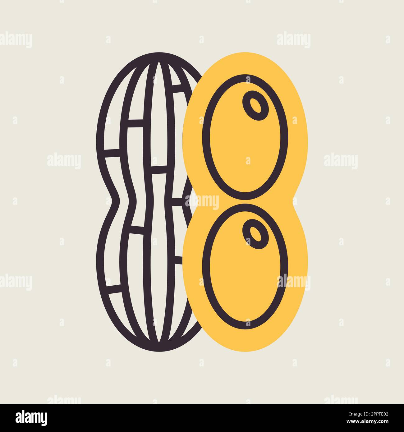 Peanut isolated design vector icon. Vegetable sign Stock Vector