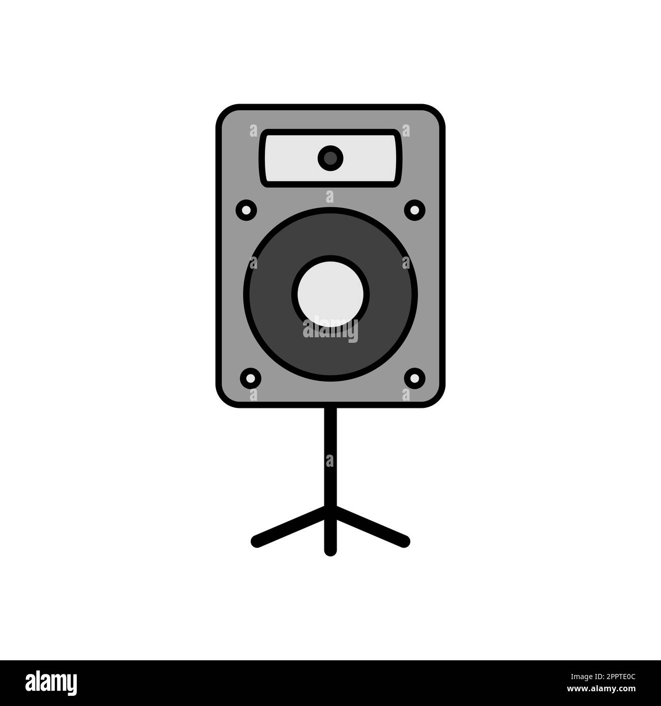 Acoustic speaker vector greyscale icon. Music column Stock Vector Image ...