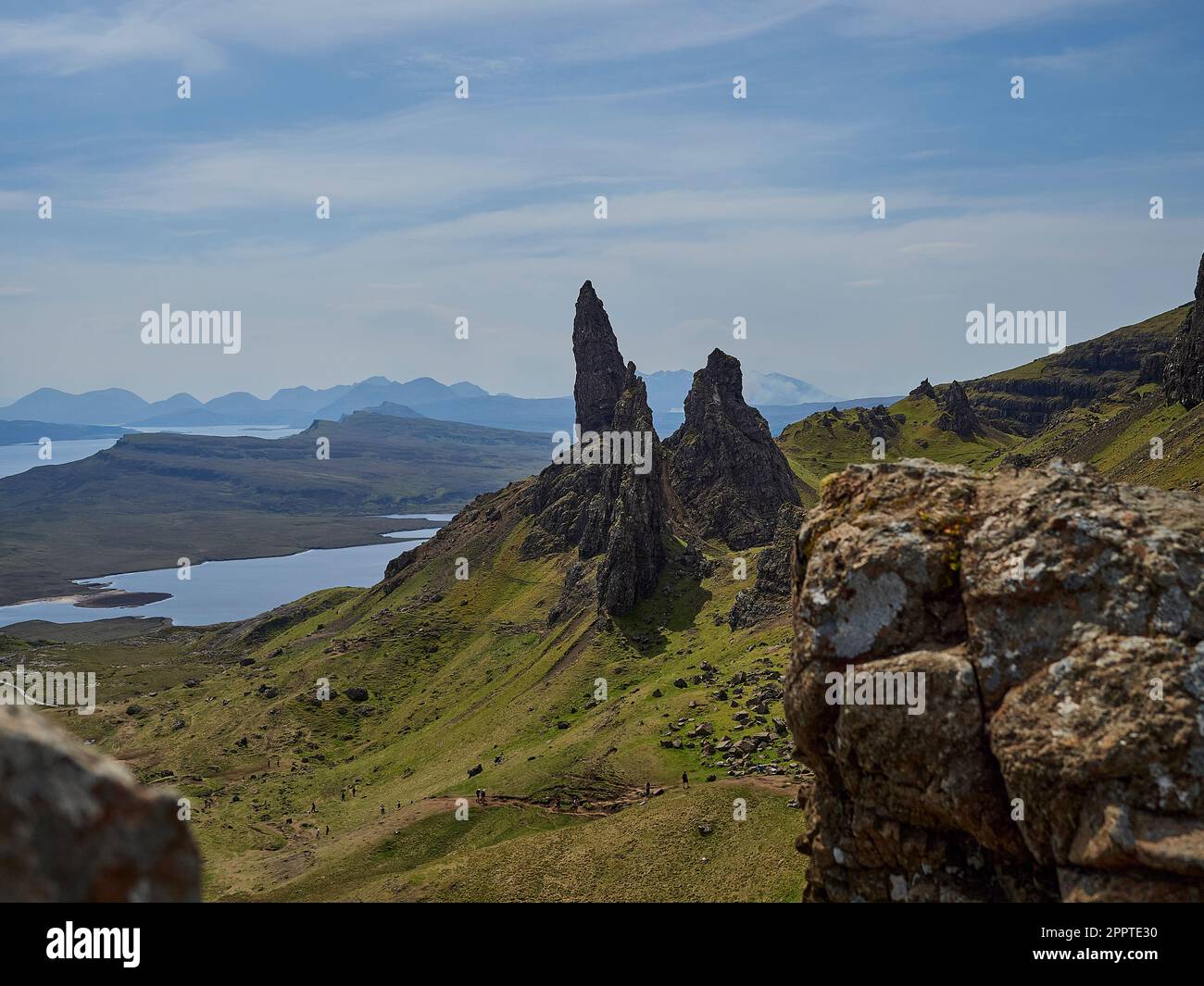iconic rock formation of old man of storr on the isle of skye in ...