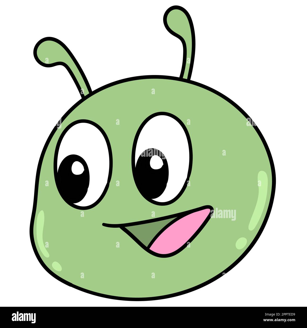 caterpillar head emoticon with happy smiling face, doodle icon image Stock Vector Image & Art ...