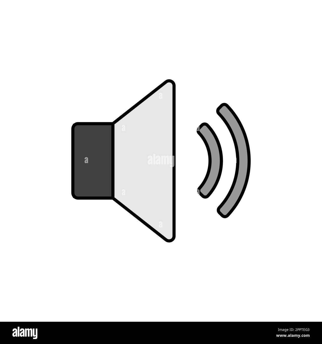 Medium volume sound music vector greyscale icon Stock Vector Image