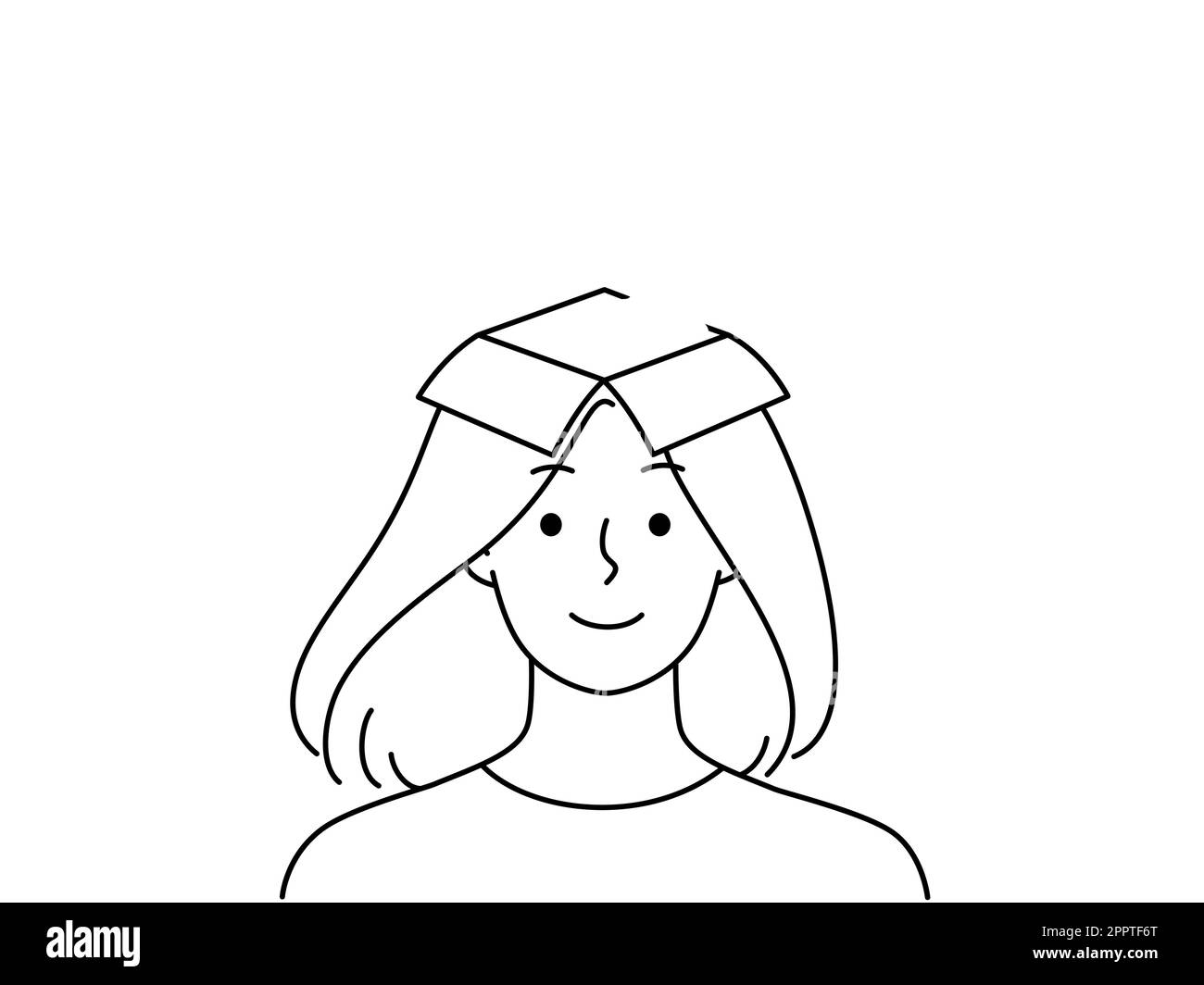 Smiling woman with open mind for inspiration Stock Vector