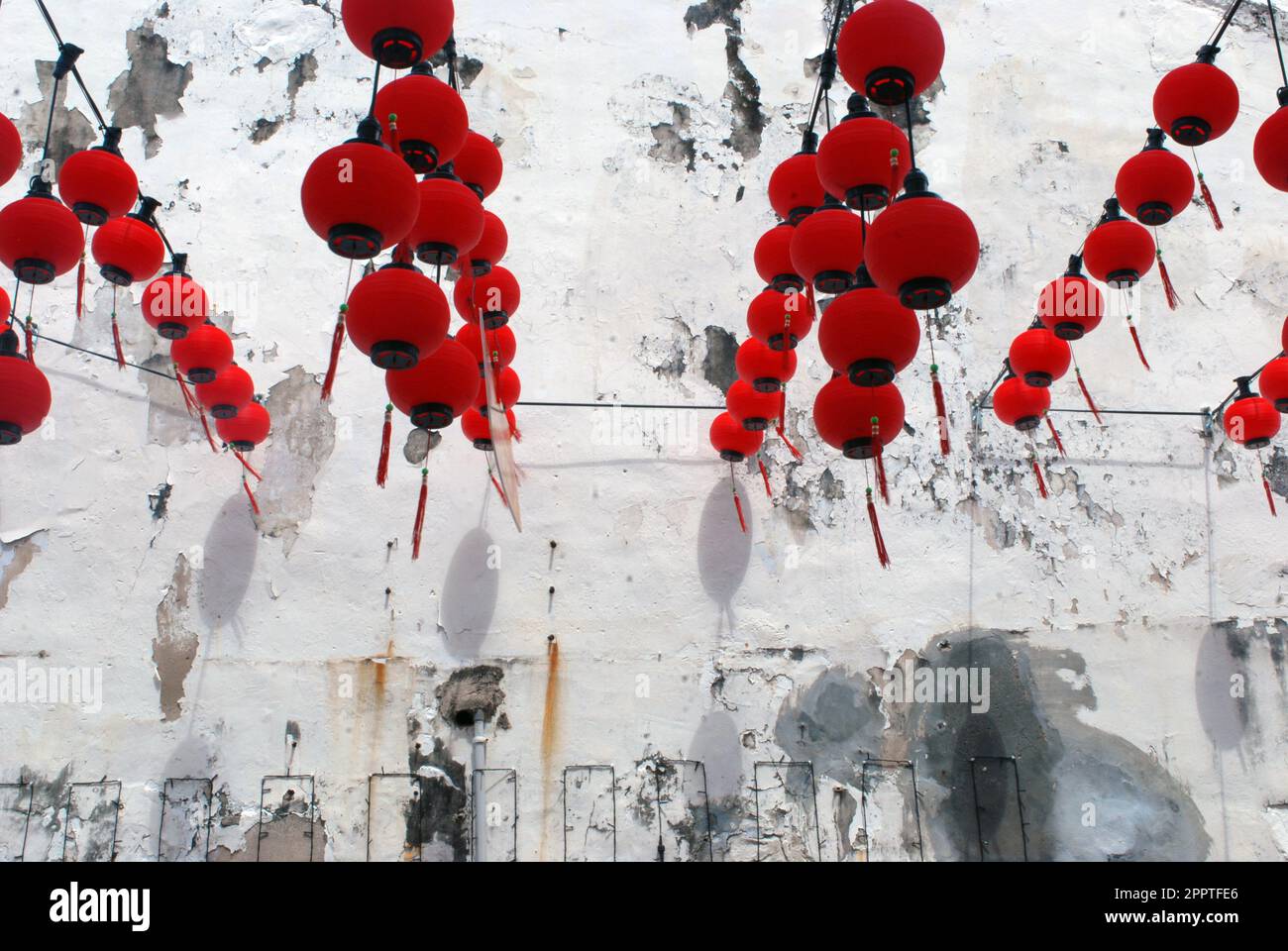 Red lanterns hanging in an alleyway, Malacca, Malaysia Stock Photo Alamy