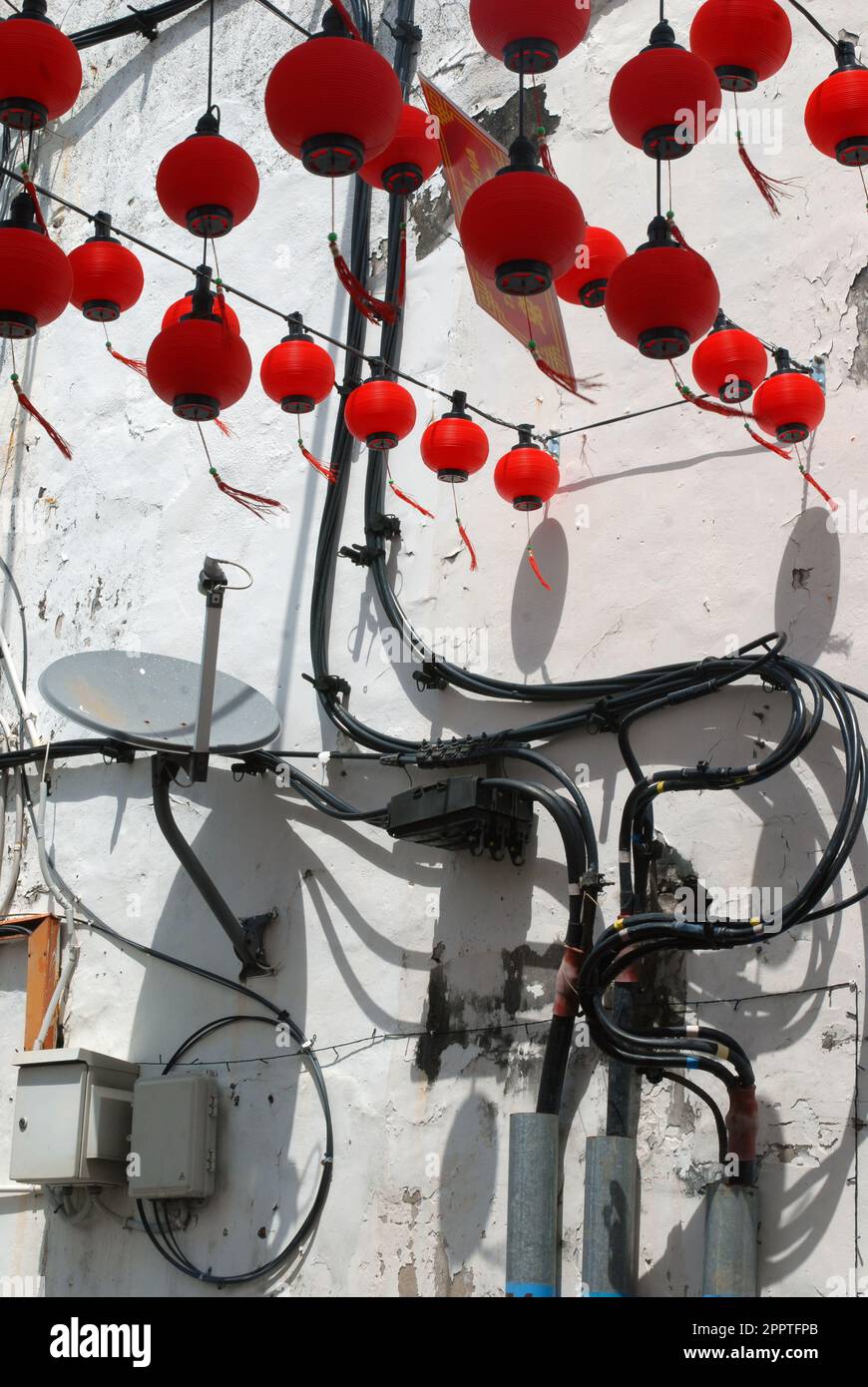 Red lanterns hanging in an alleyway, Malacca, Malaysia Stock Photo Alamy