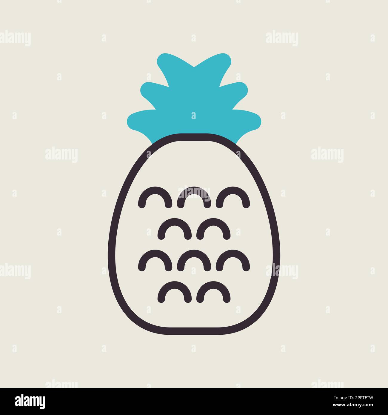 Pineapple tropical fruit vector icon Stock Vector Image & Art - Alamy