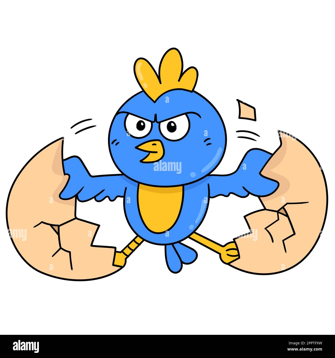 the chicks hatch from the eggs, doodle icon image kawaii Stock Vector