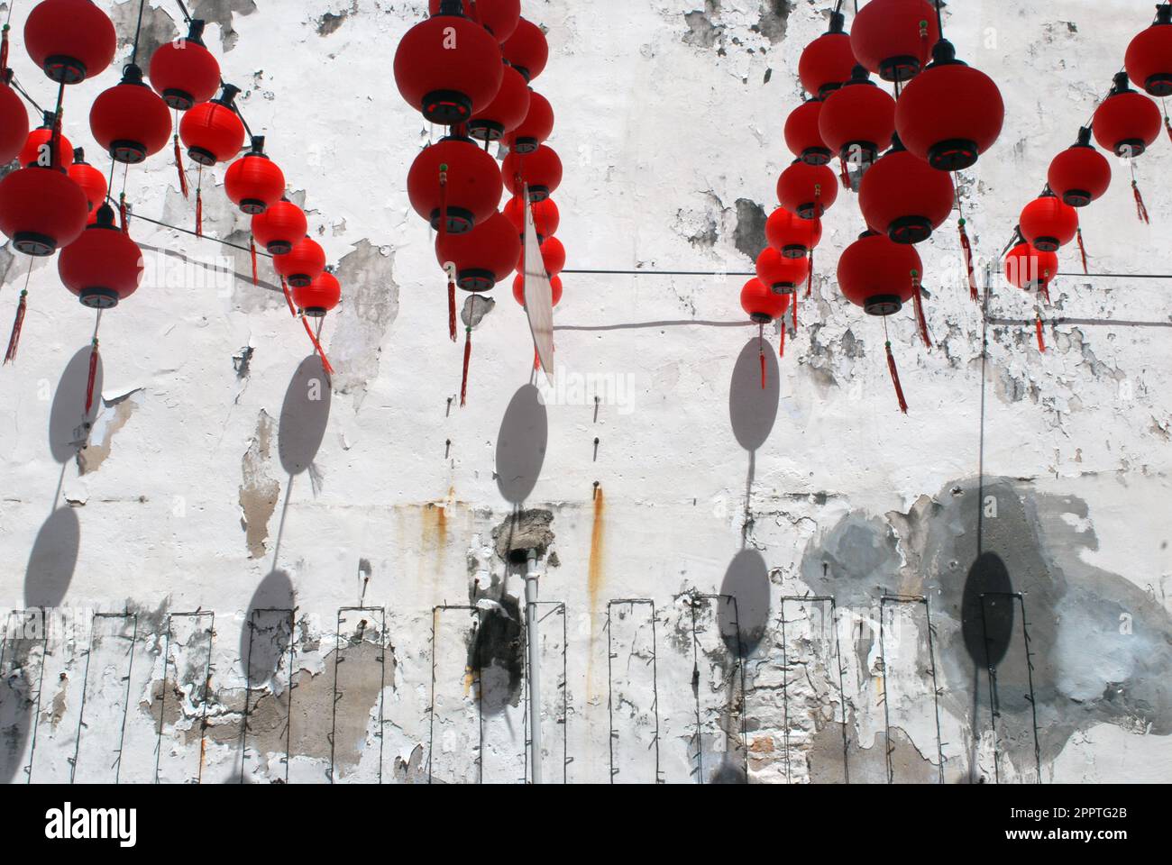Red lanterns hanging in an alleyway, Malacca, Malaysia Stock Photo Alamy
